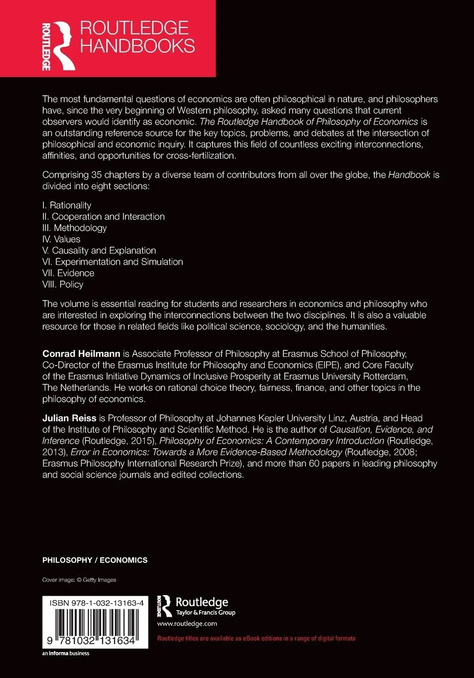 Rückseite: 9781032131634 | The Routledge Handbook of the Philosophy of Economics | Taschenbuch