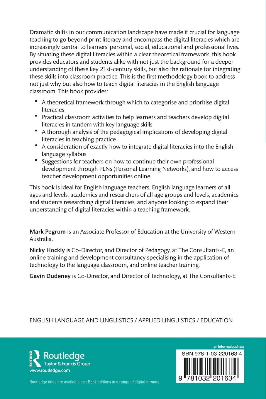 Rückseite: 9781032201634 | Digital Literacies | Mark Pegrum (u. a.) | Taschenbuch | Englisch