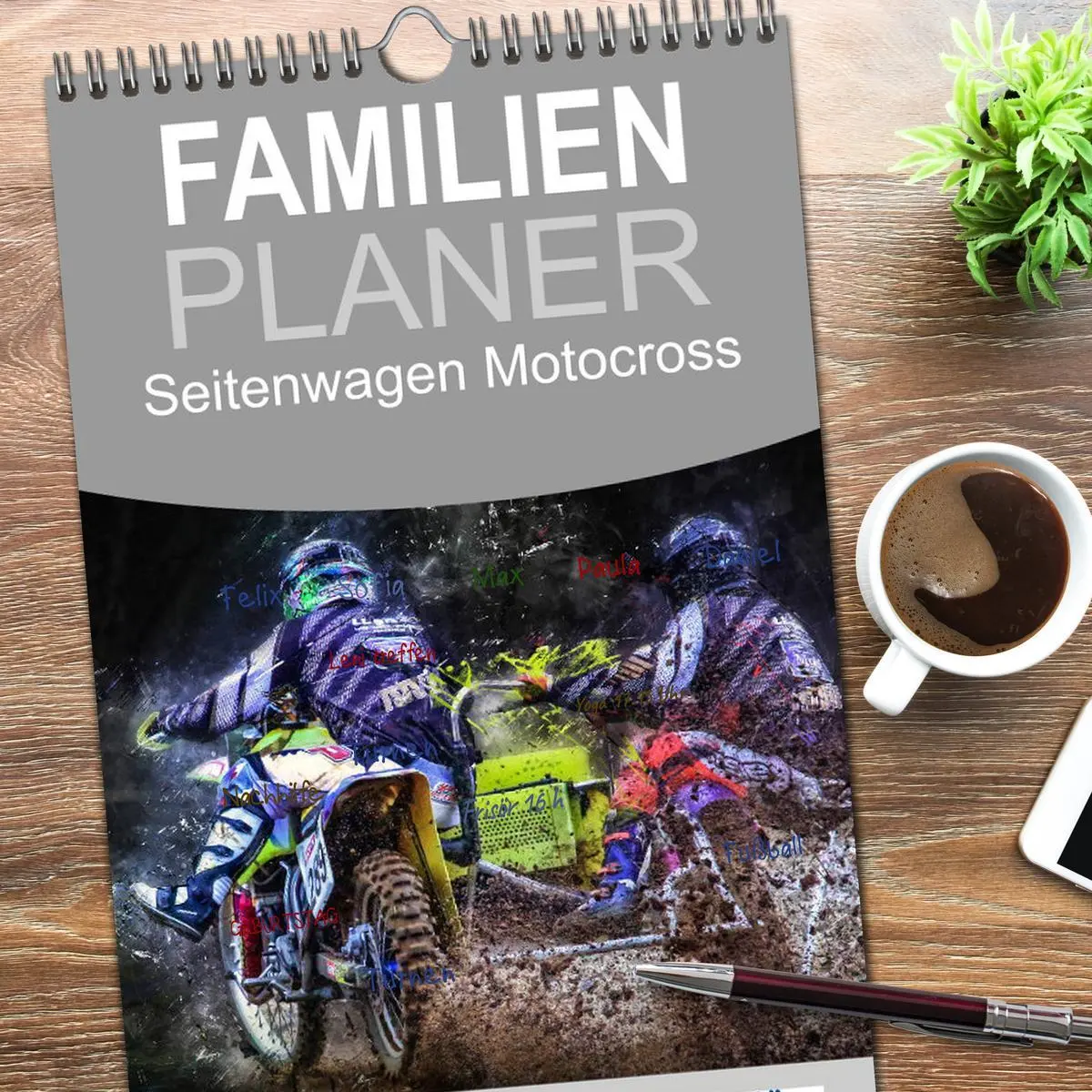 Bild: 9783516521634 | Familienplaner 2026 - Seitenwagen Motocross mit 5 Spalten...