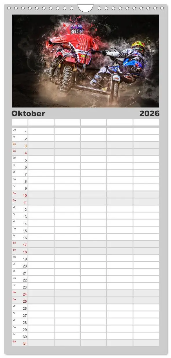 Bild: 9783516521634 | Familienplaner 2026 - Seitenwagen Motocross mit 5 Spalten...