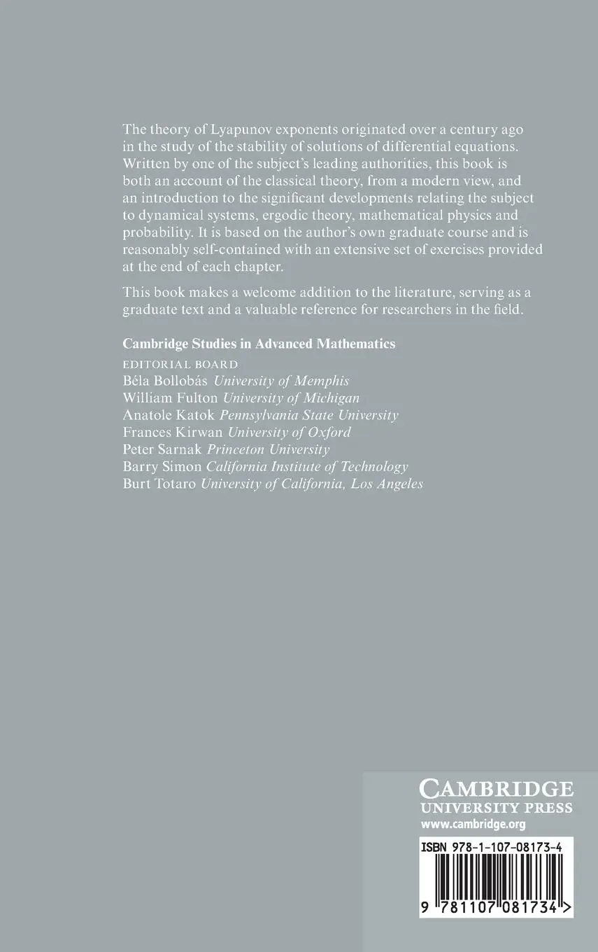 Rückseite: 9781107081734 | Lectures on Lyapunov Exponents | Marcelo Viana | Buch | Gebunden