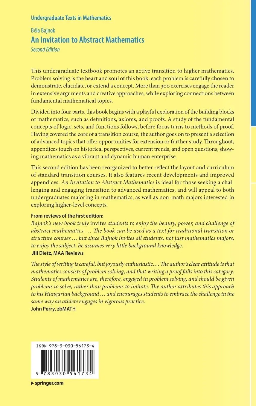 Rückseite: 9783030561734 | An Invitation to Abstract Mathematics | Béla Bajnok | Buch | xvi