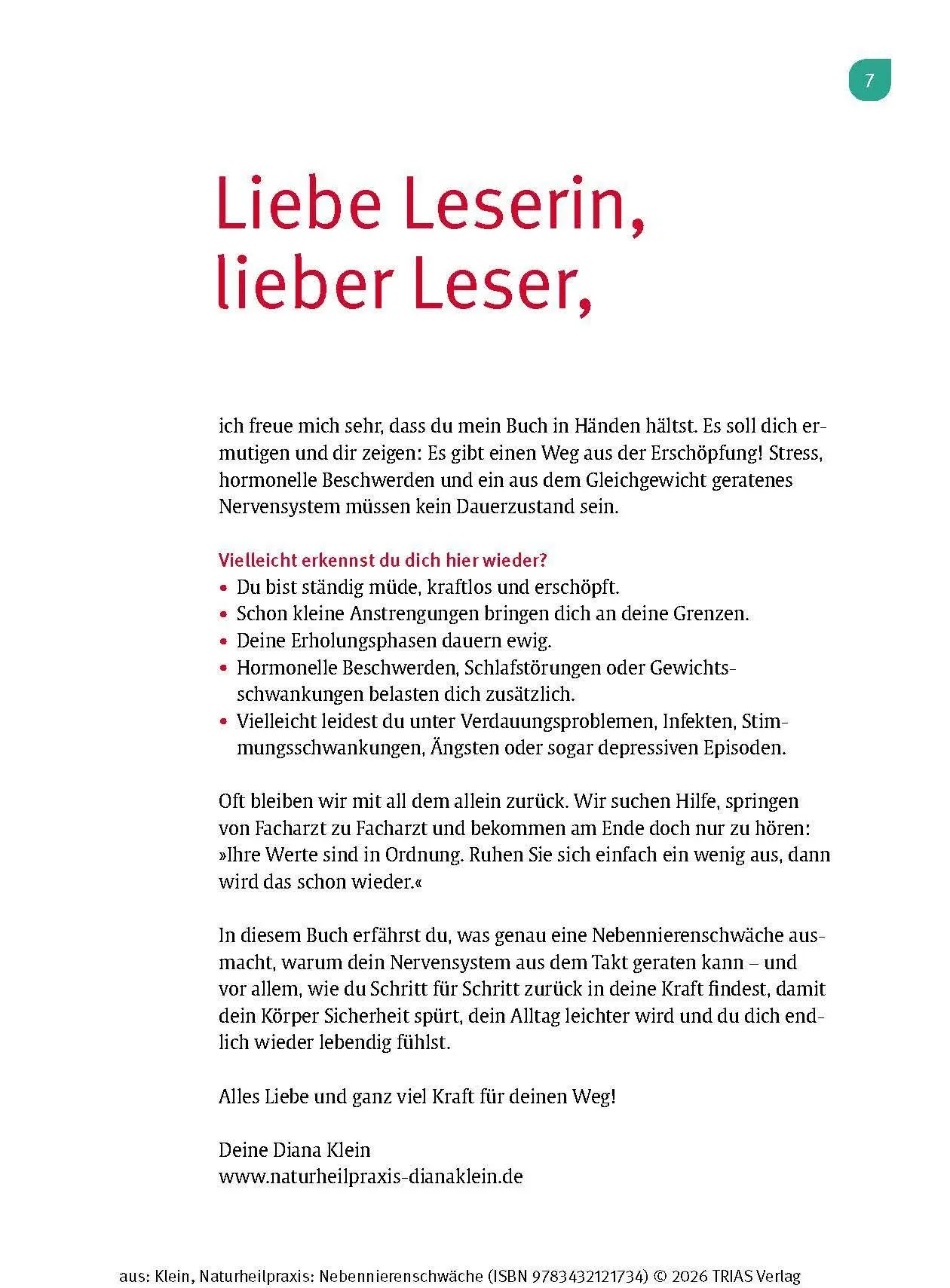Bild: 9783432121734 | Naturheilpraxis Nebennierenschwäche | Diana Klein | Taschenbuch | 2026