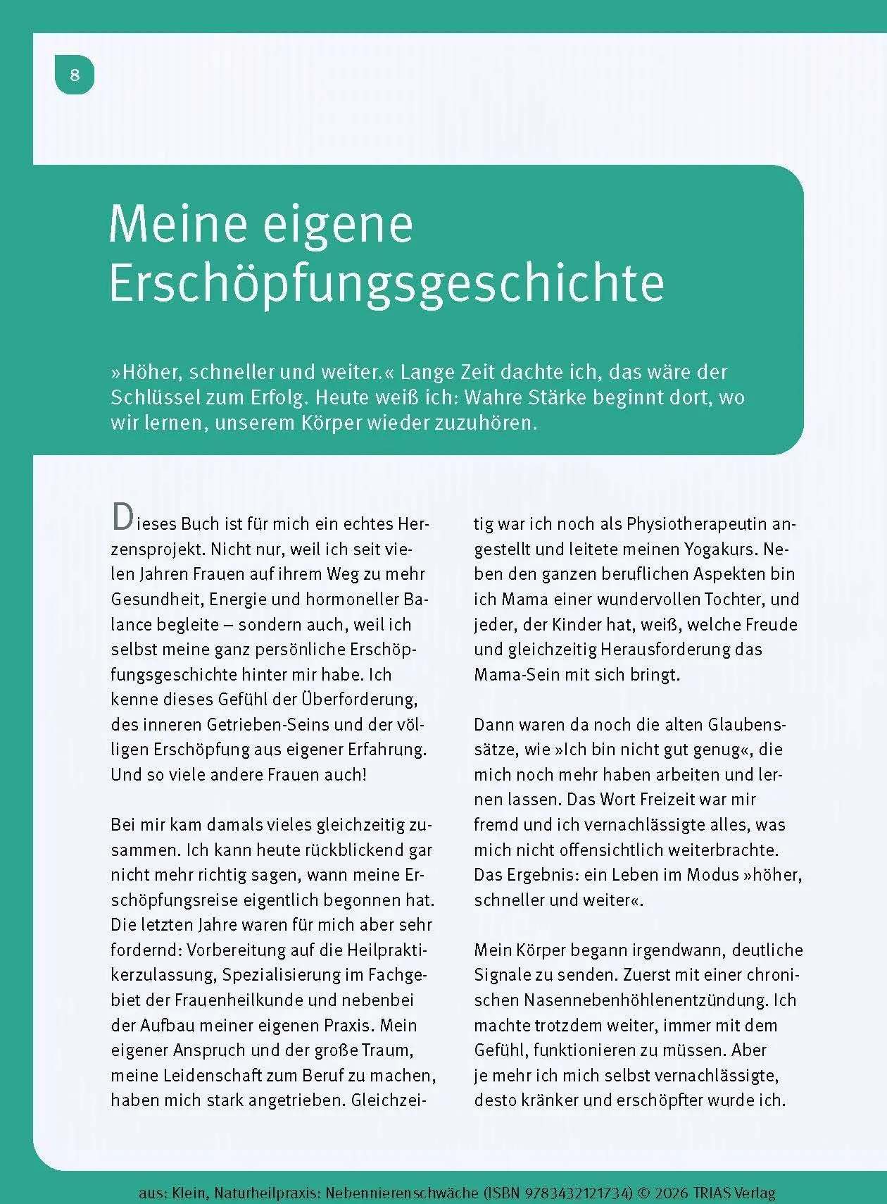Bild: 9783432121734 | Naturheilpraxis Nebennierenschwäche | Diana Klein | Taschenbuch | 2026
