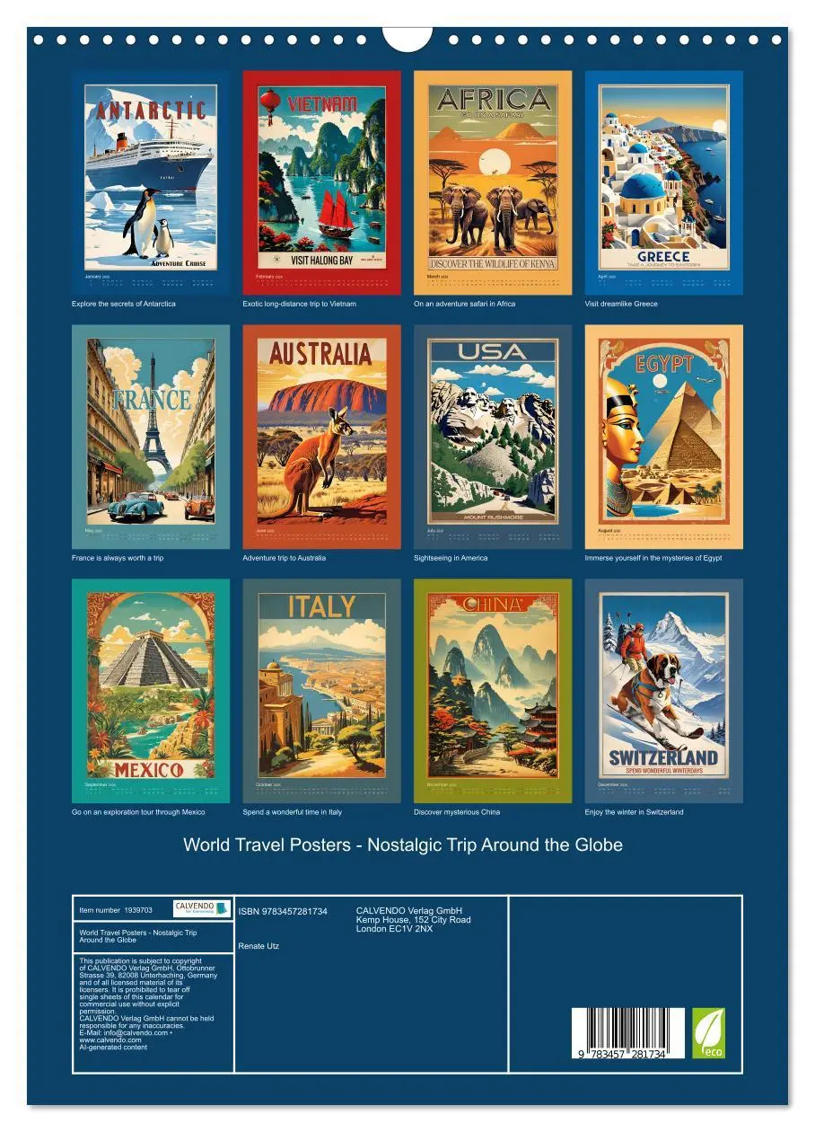 Bild: 9783457281734 | World Travel Posters - Nostalgic Trip Around the Globe (Wall...