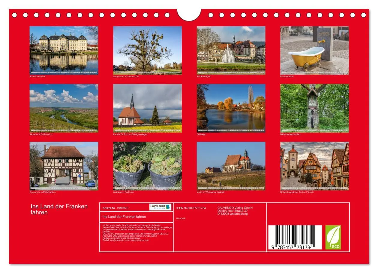 Bild: 9783457731734 | Ins Land der Franken fahren (Wandkalender 2026 DIN A4 quer),...