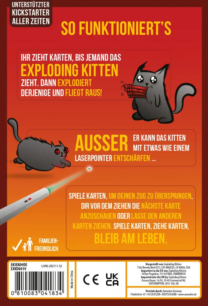 Bild: 810083041834 | Exploding Kittens 2-Spieler-Edition (Spiel) | Elan Lee (u. a.) | Spiel