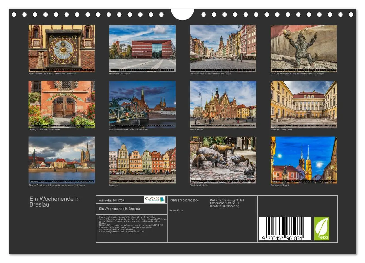 Bild: 9783457961834 | Ein Wochenende in Breslau (Wandkalender 2026 DIN A4 quer), CALVENDO...
