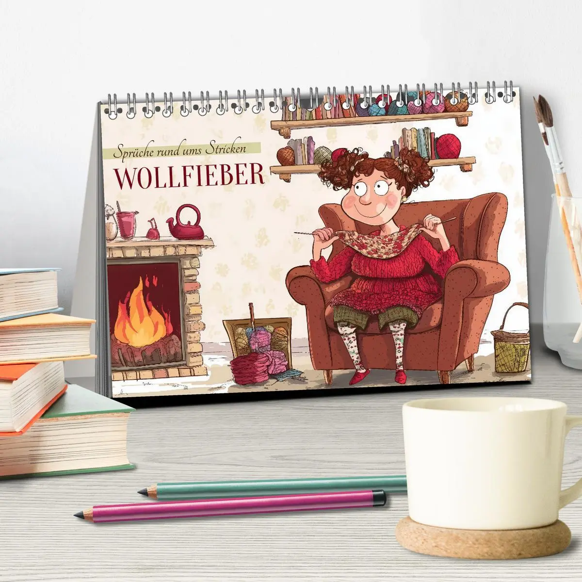 Bild: 9783457261934 | Wollfieber (Tischkalender 2026 DIN A5 quer), CALVENDO Monatskalender