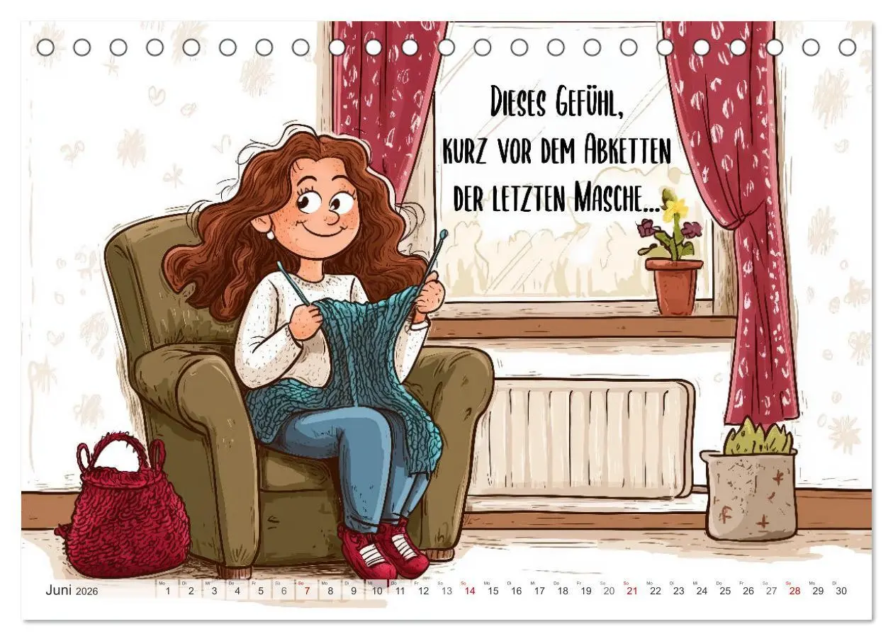 Bild: 9783457261934 | Wollfieber (Tischkalender 2026 DIN A5 quer), CALVENDO Monatskalender