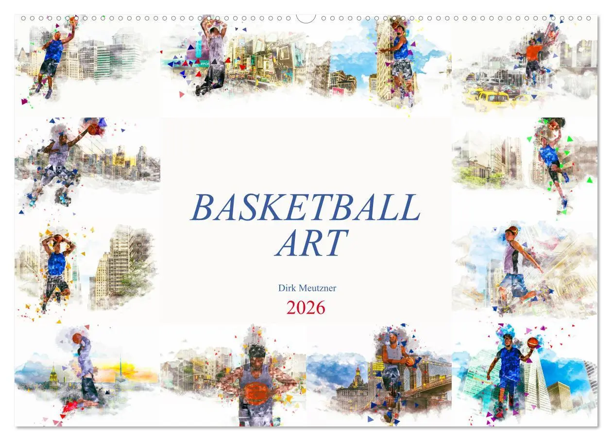 Cover: 9783457881934 | Basketball Art (Wandkalender 2026 DIN A2 quer), CALVENDO...