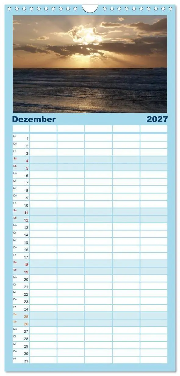 Bild: 9783594331934 | Familienplaner 2027 - Strandwanderungen auf Texel mit 5 Spalten...