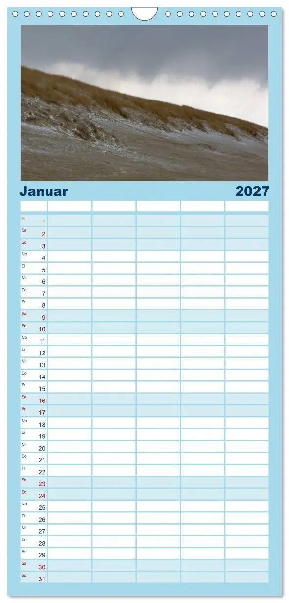 Bild: 9783594331934 | Familienplaner 2027 - Strandwanderungen auf Texel mit 5 Spalten...