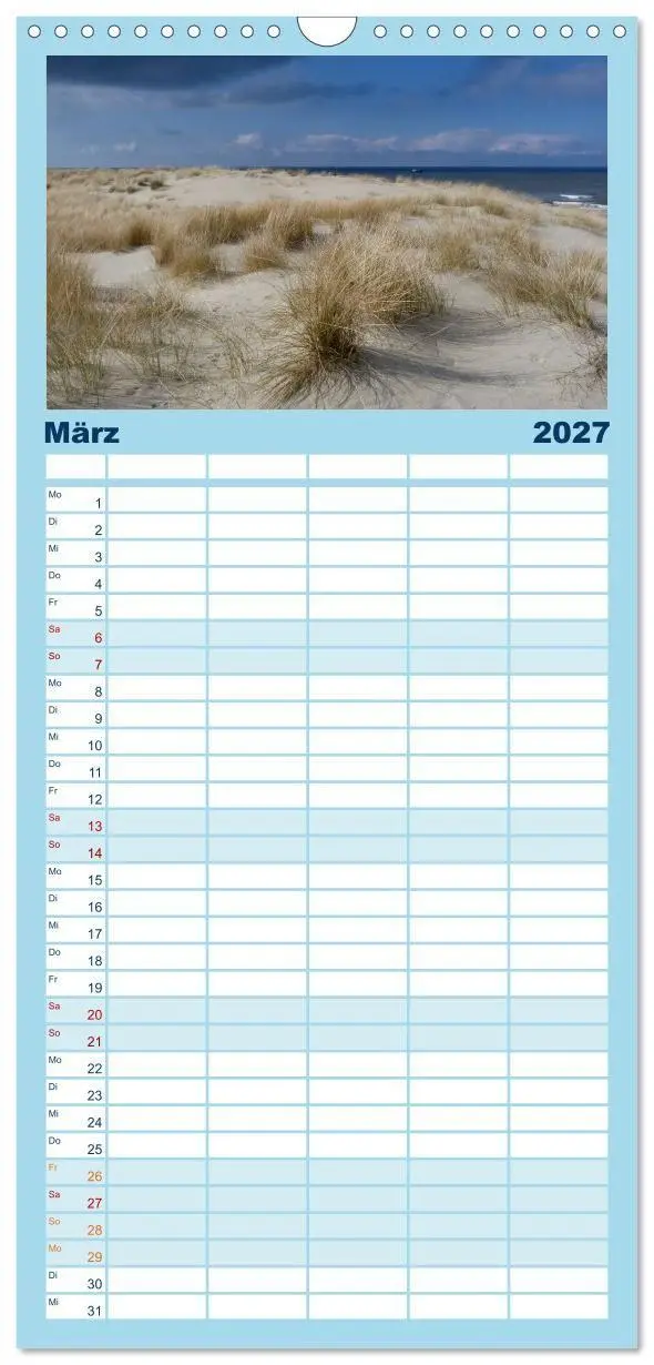 Bild: 9783594331934 | Familienplaner 2027 - Strandwanderungen auf Texel mit 5 Spalten...