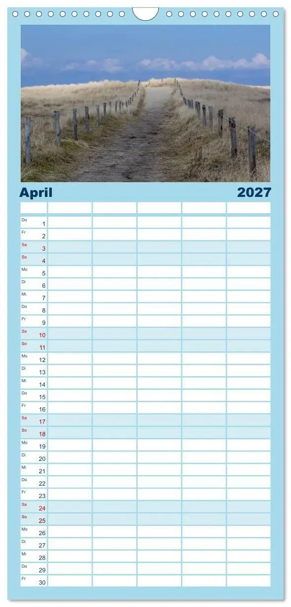 Bild: 9783594331934 | Familienplaner 2027 - Strandwanderungen auf Texel mit 5 Spalten...