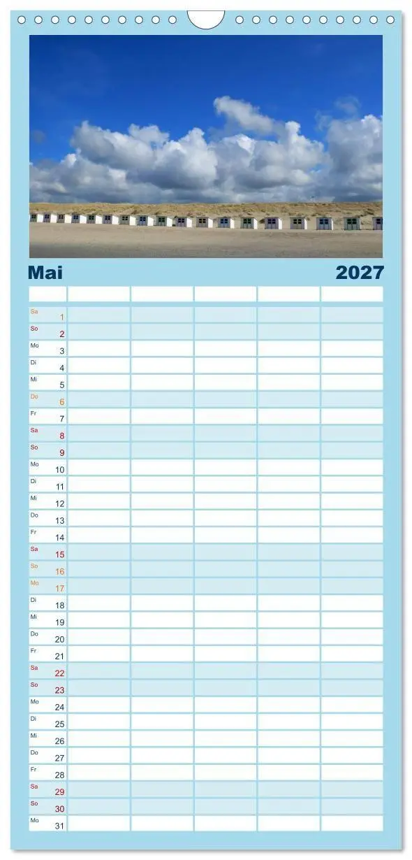Bild: 9783594331934 | Familienplaner 2027 - Strandwanderungen auf Texel mit 5 Spalten...
