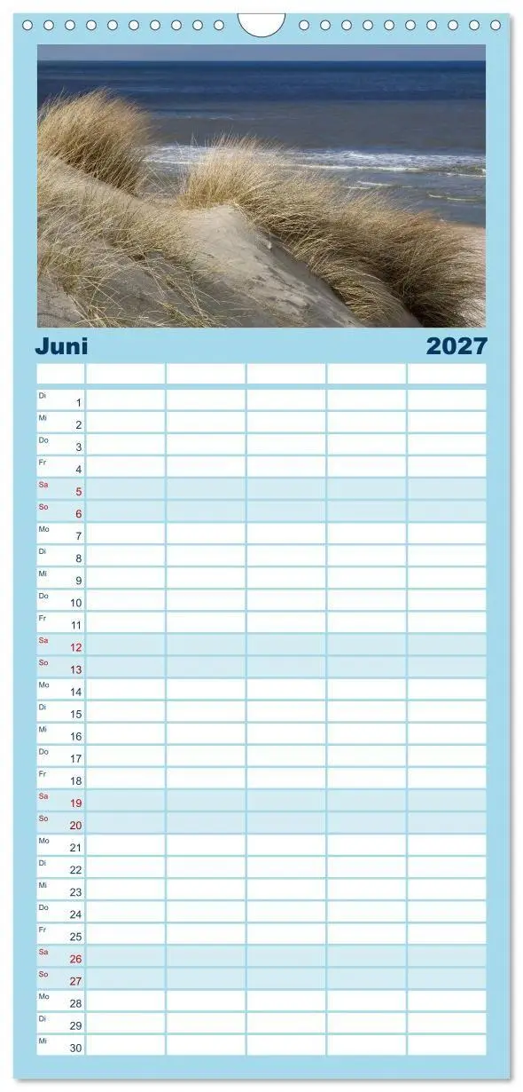 Bild: 9783594331934 | Familienplaner 2027 - Strandwanderungen auf Texel mit 5 Spalten...