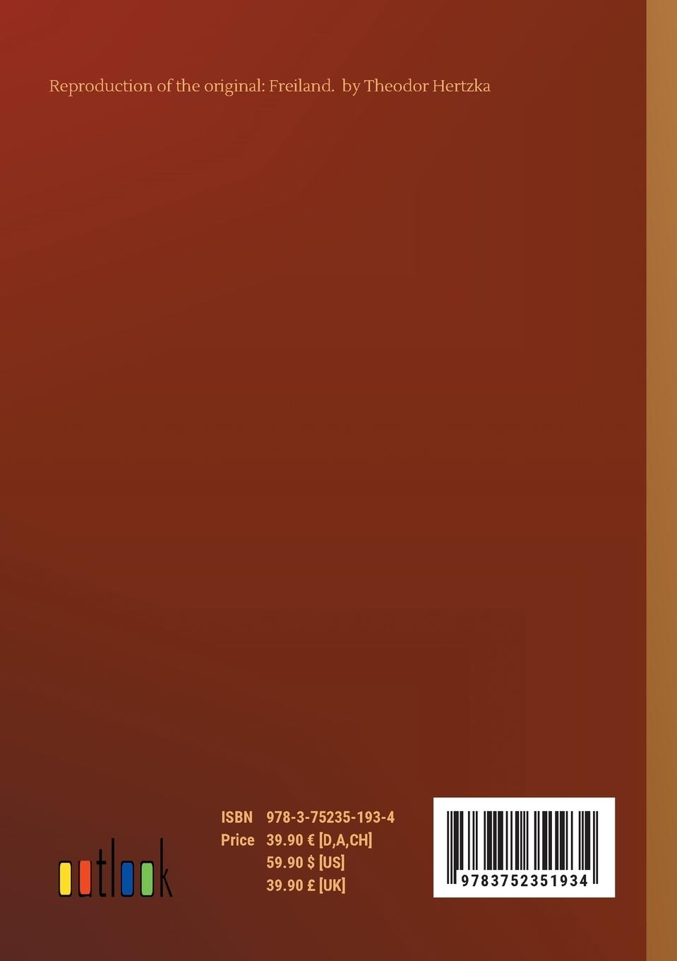 Rückseite: 9783752351934 | Freiland. | Theodor Hertzka | Taschenbuch | 324 S. | Englisch | 2020