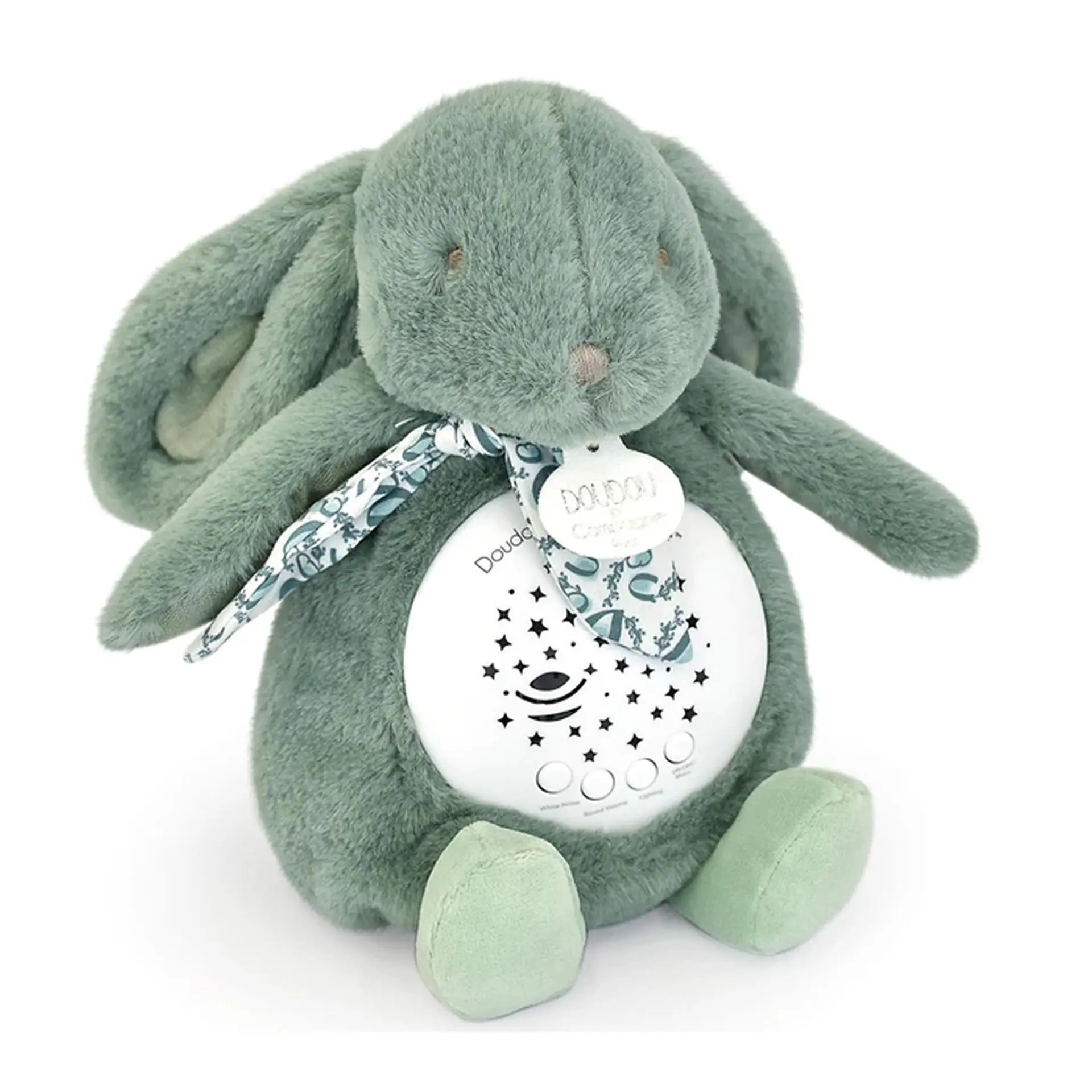 Cover: 3700335242034 | Nachtlicht Sterne &amp; Musik, Hase salbeigrün 19cm | 8904203 | DOUDOU