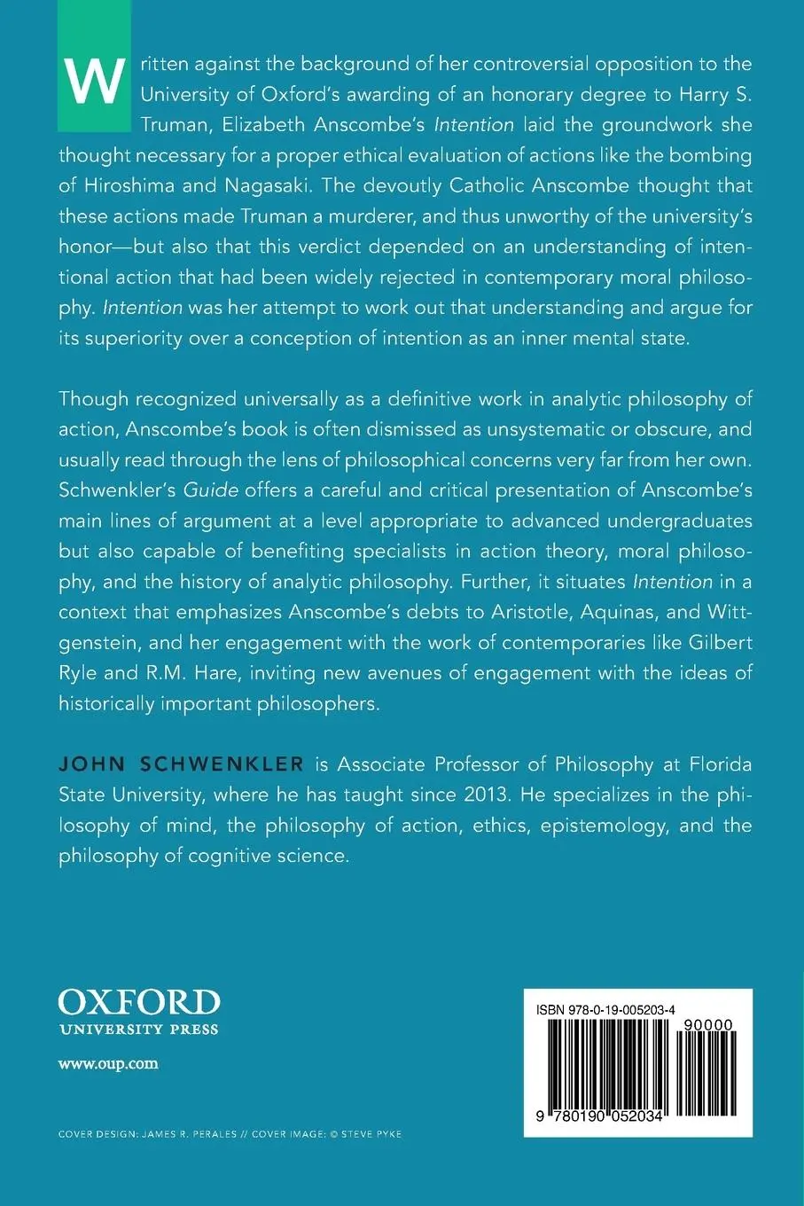 Rückseite: 9780190052034 | Anscombe's Intention | A Guide | John Schwenkler | Taschenbuch | 2019