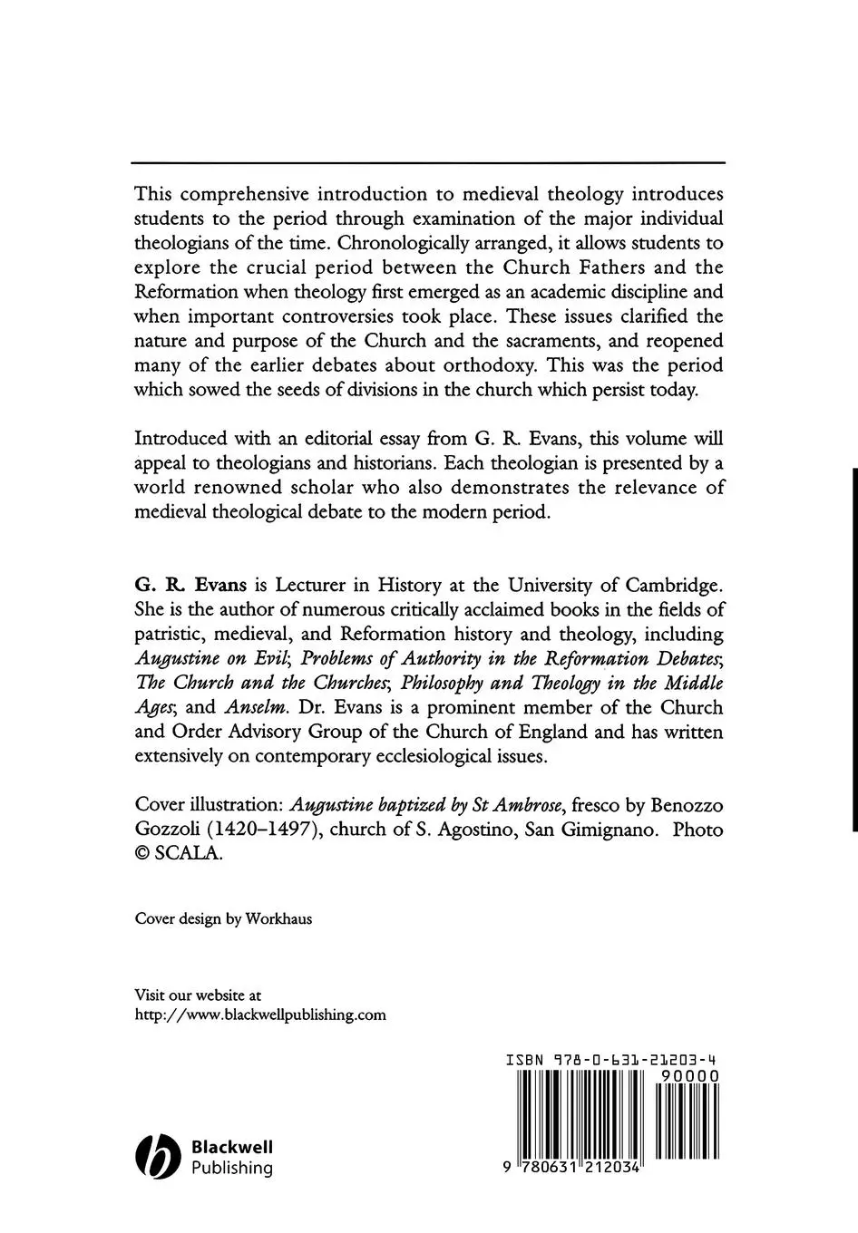 Rückseite: 9780631212034 | The Medieval Theologians | G. R. Evans | Taschenbuch | Englisch | 2000