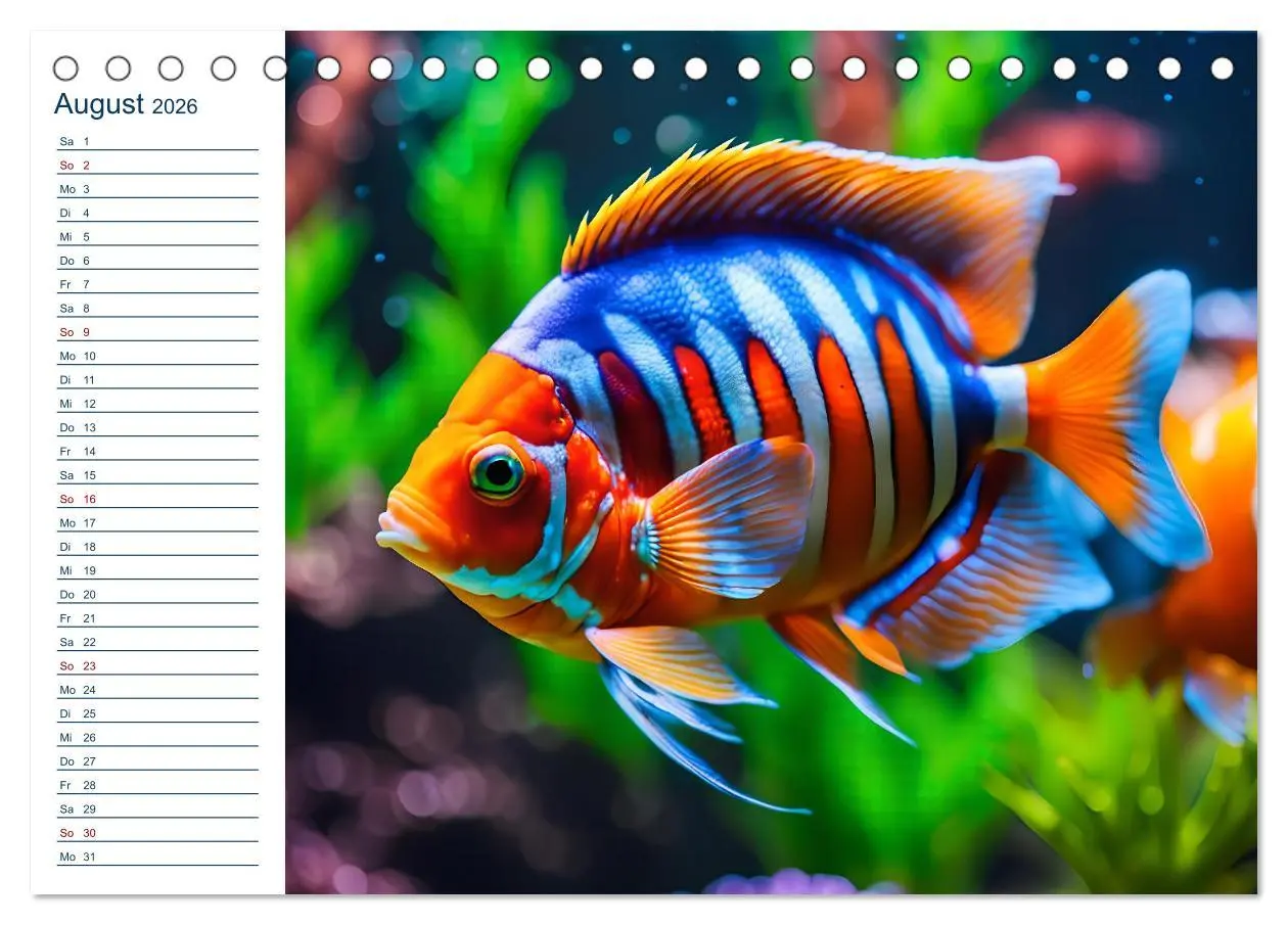 Bild: 9783457392034 | Aquarienzauber - Bunte KI Unterwasserwelten (Tischkalender 2026 DIN...
