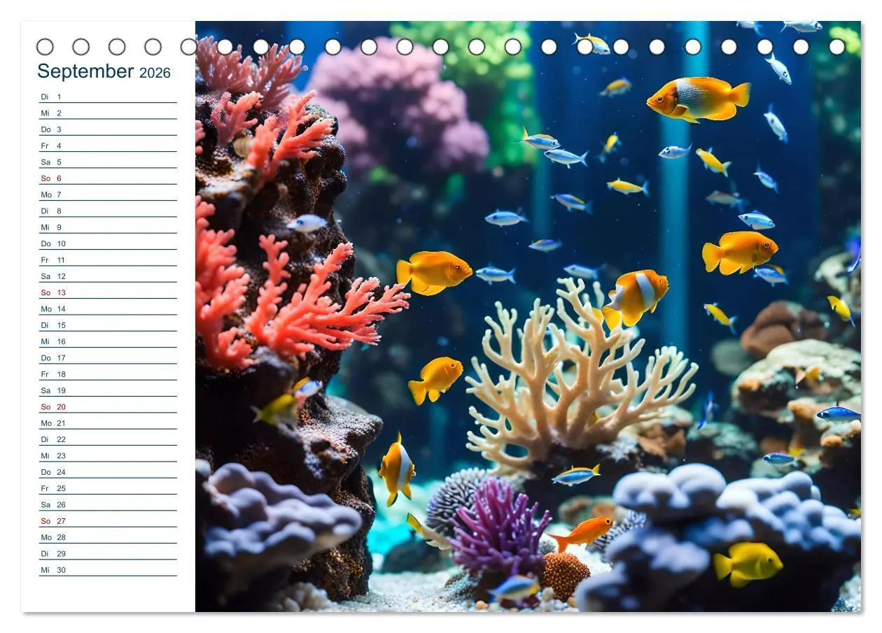 Bild: 9783457392034 | Aquarienzauber - Bunte KI Unterwasserwelten (Tischkalender 2026 DIN...