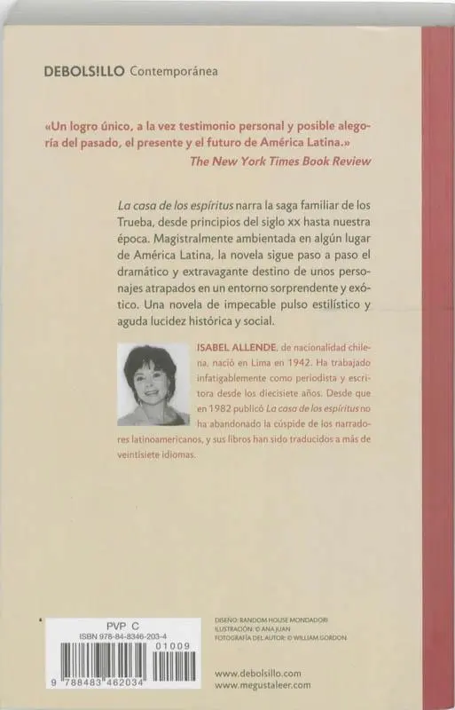 Rückseite: 9788483462034 | La Casa de los espiritus | Isabel Allende | Taschenbuch | 464 S.