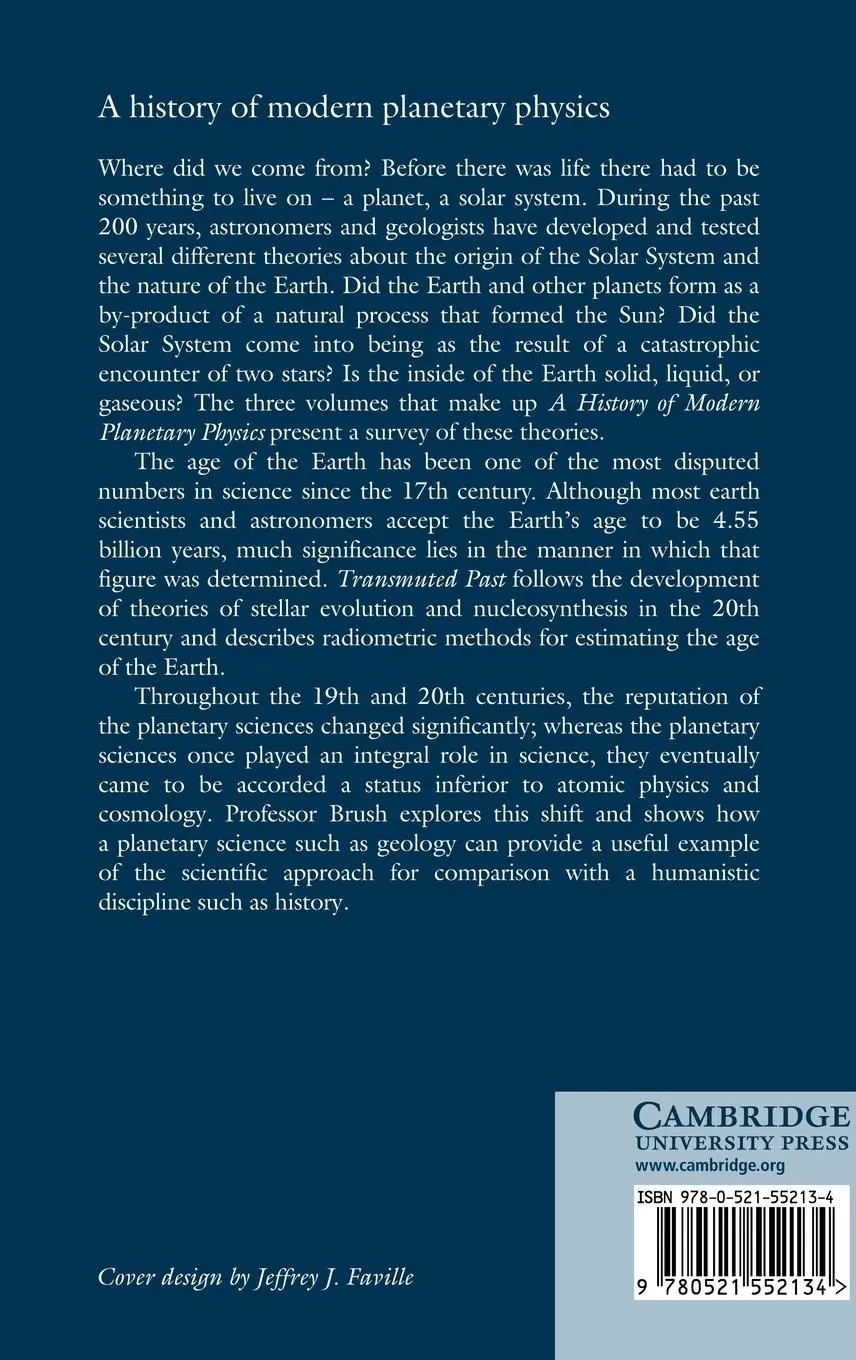 Rückseite: 9780521552134 | A History of Modern Planetary Physics | Transmuted Past | Brush | Buch
