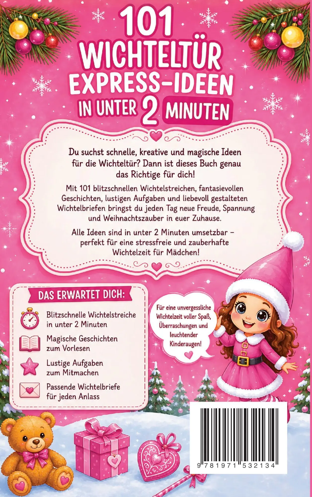 Rückseite: 9781971532134 | 101 Wichteltür Express-Ideen in unter 2 Minuten für Mädchen | Buch