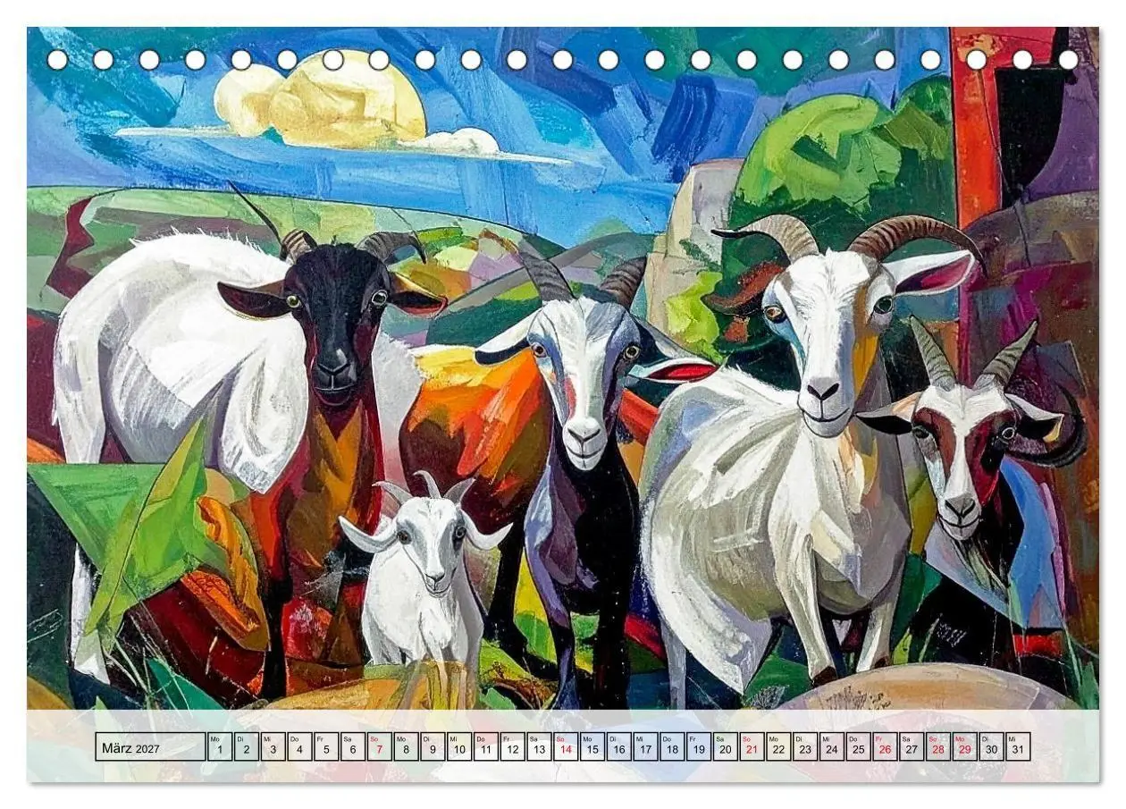 Bild: 9783516922134 | Farbenfrohe Tierbilder (Tischkalender 2027 DIN A5 quer), CALVENDO...