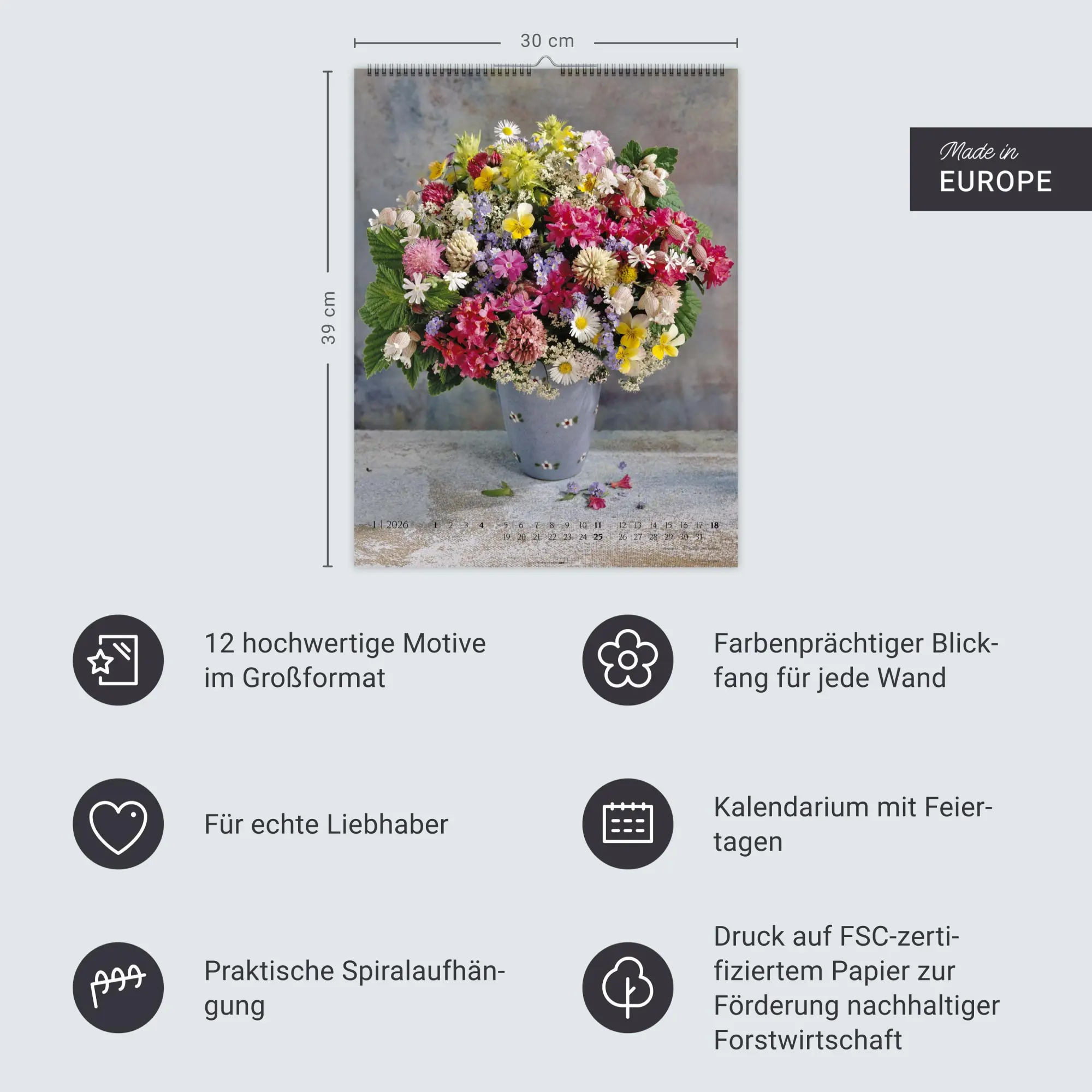 Bild: 9783839902134 | Die schönsten Blumensträuße Kalender 2026 | Ulrike Schneiders | 14 S.