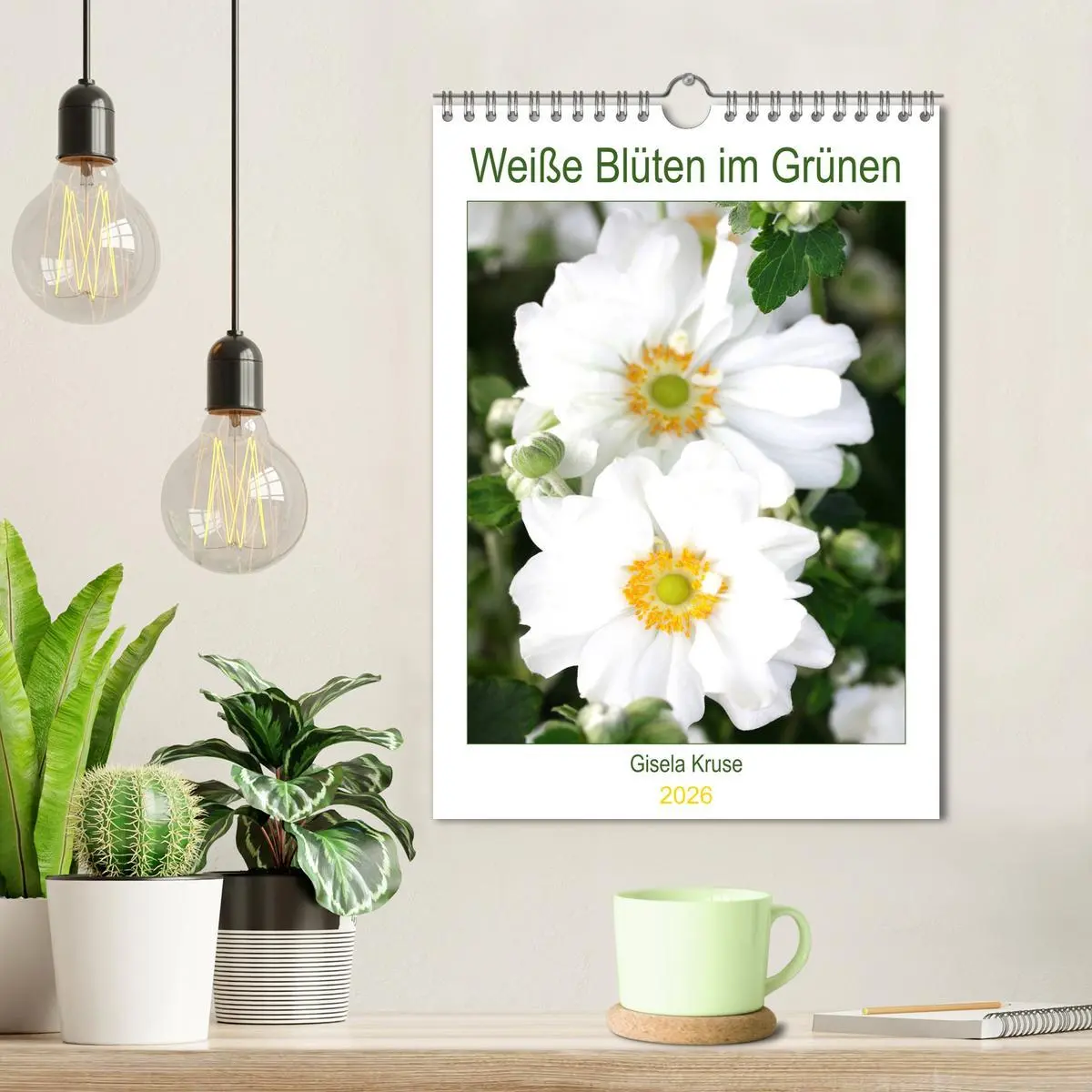 Bild: 9783516392234 | Weiße Blüten im Grünen (Wandkalender 2026 DIN A4 hoch), CALVENDO...
