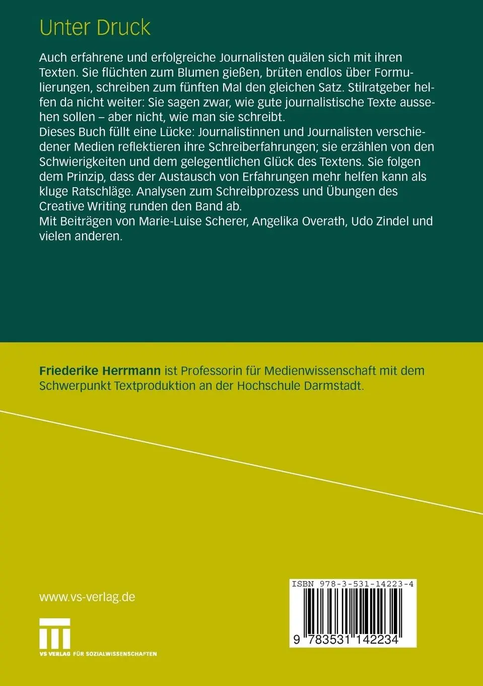 Rückseite: 9783531142234 | Unter Druck | Friederike Herrmann | Taschenbuch | viii | Deutsch