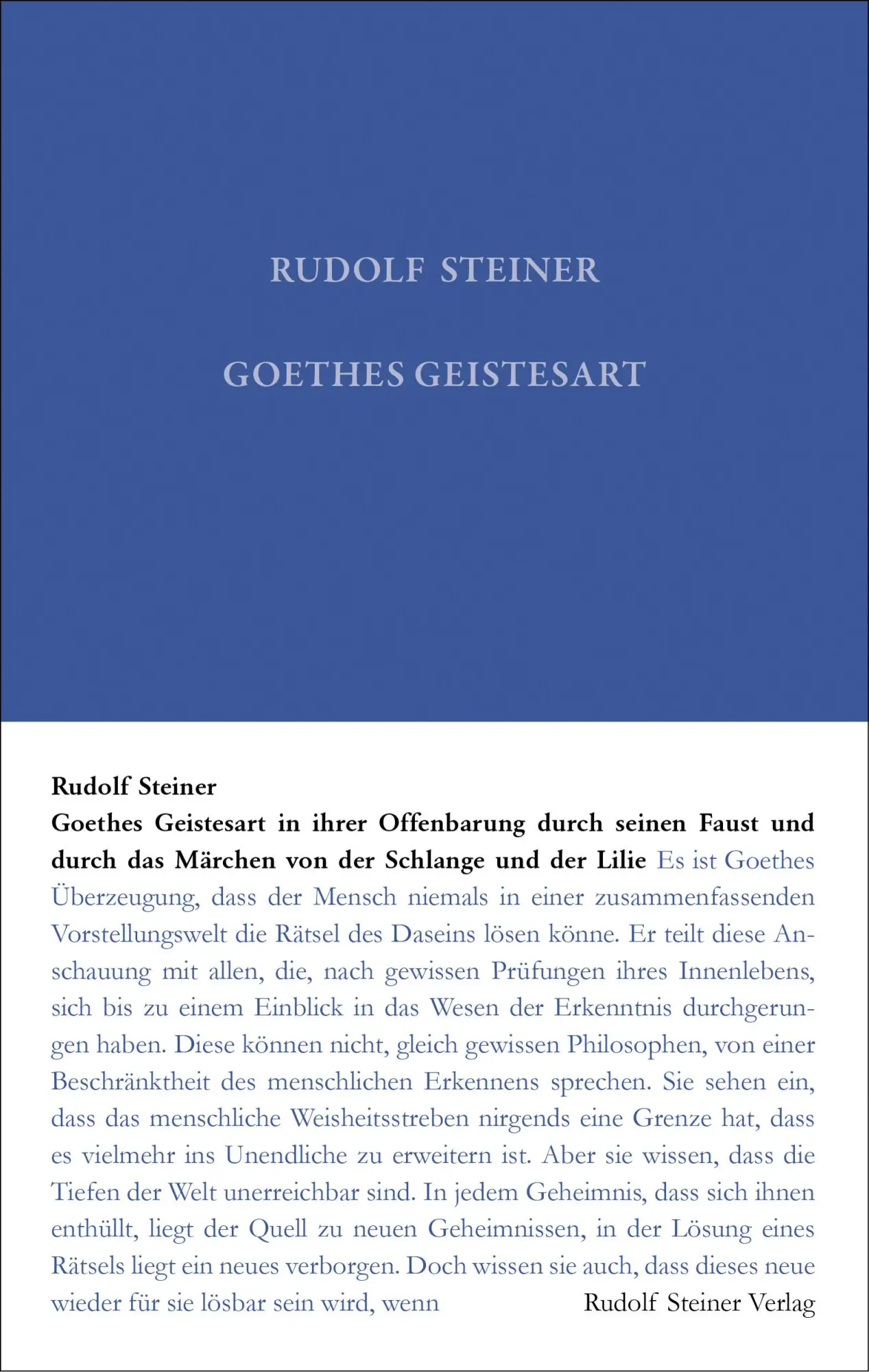 Cover: 9783727402234 | Goethes Geistesart | Rudolf Steiner | Buch | 90 S. | Deutsch | 2024