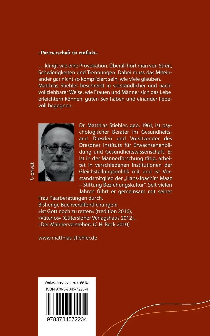 Rückseite: 9783734572234 | Partnerschaft ist einfach | Ein kleines Buch für ein gutes Leben