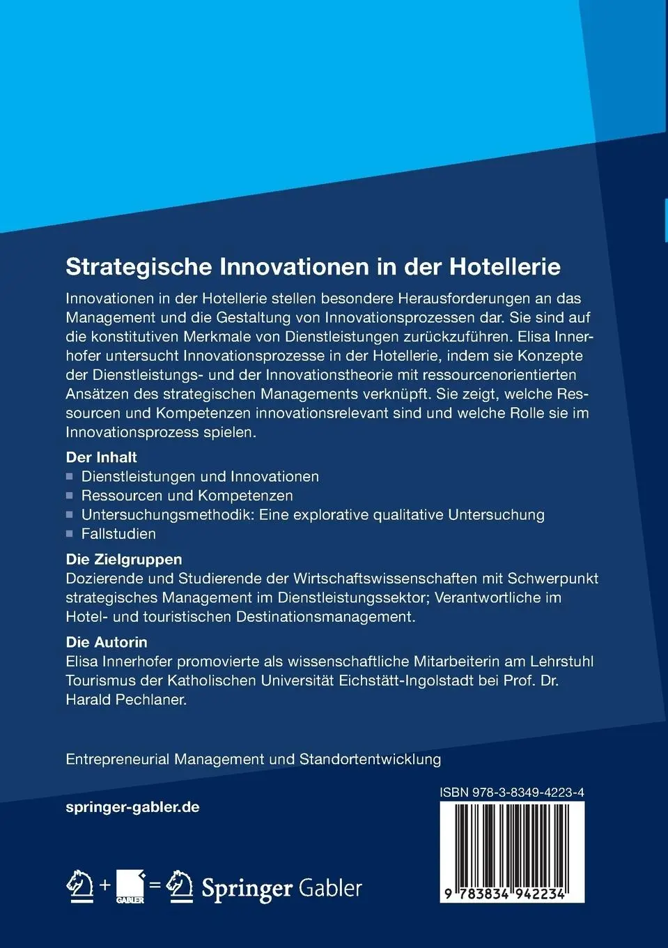 Rückseite: 9783834942234 | Strategische Innovationen in der Hotellerie | Elisa Innerhofer | Buch