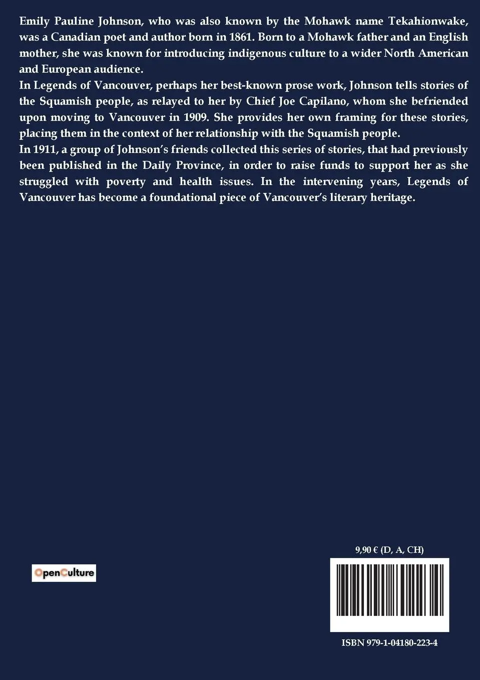 Rückseite: 9791041802234 | Legends of Vancouver | E. Pauline Johnson | Taschenbuch | Englisch