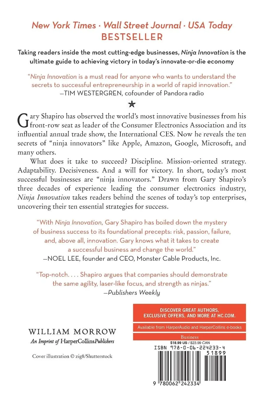Rückseite: 9780062242334 | Ninja Innovation | Gary Shapiro | Taschenbuch | Englisch | 2020