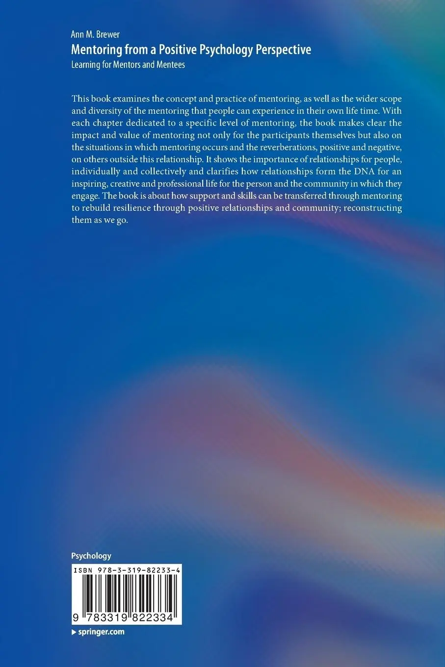 Rückseite: 9783319822334 | Mentoring from a Positive Psychology Perspective | Ann M. Brewer | xv