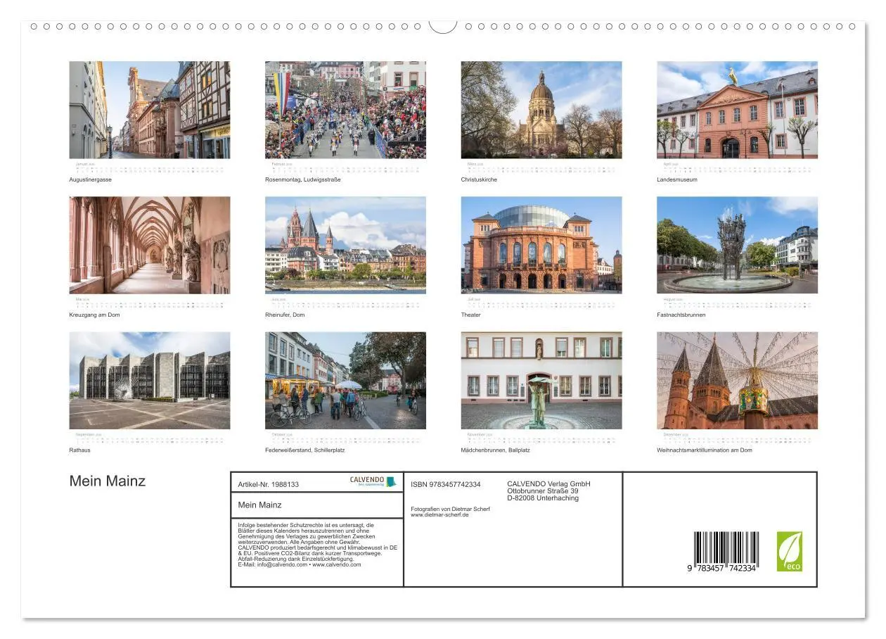Bild: 9783457742334 | Mein Mainz (hochwertiger Premium Wandkalender 2026 DIN A2 quer),...