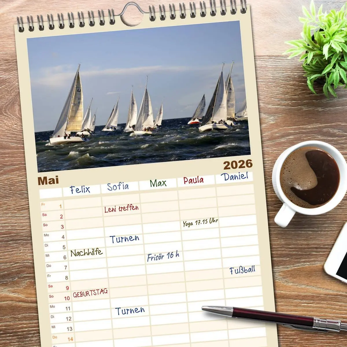 Bild: 9783516522334 | Familienplaner 2026 - Die Ostsee mit 5 Spalten (Wandkalender, 21 x...