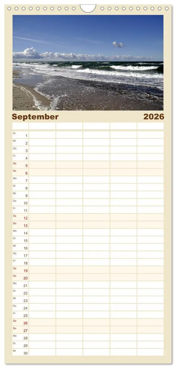 Bild: 9783516522334 | Familienplaner 2026 - Die Ostsee mit 5 Spalten (Wandkalender, 21 x...