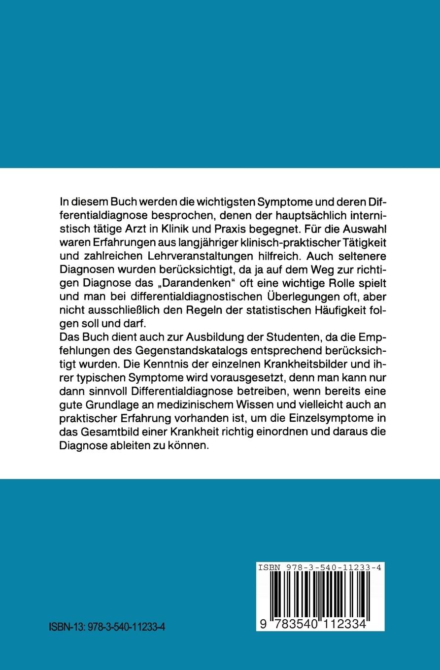 Rückseite: 9783540112334 | Systematische Differentialdiagnose innerer Krankheiten | Scheurlen