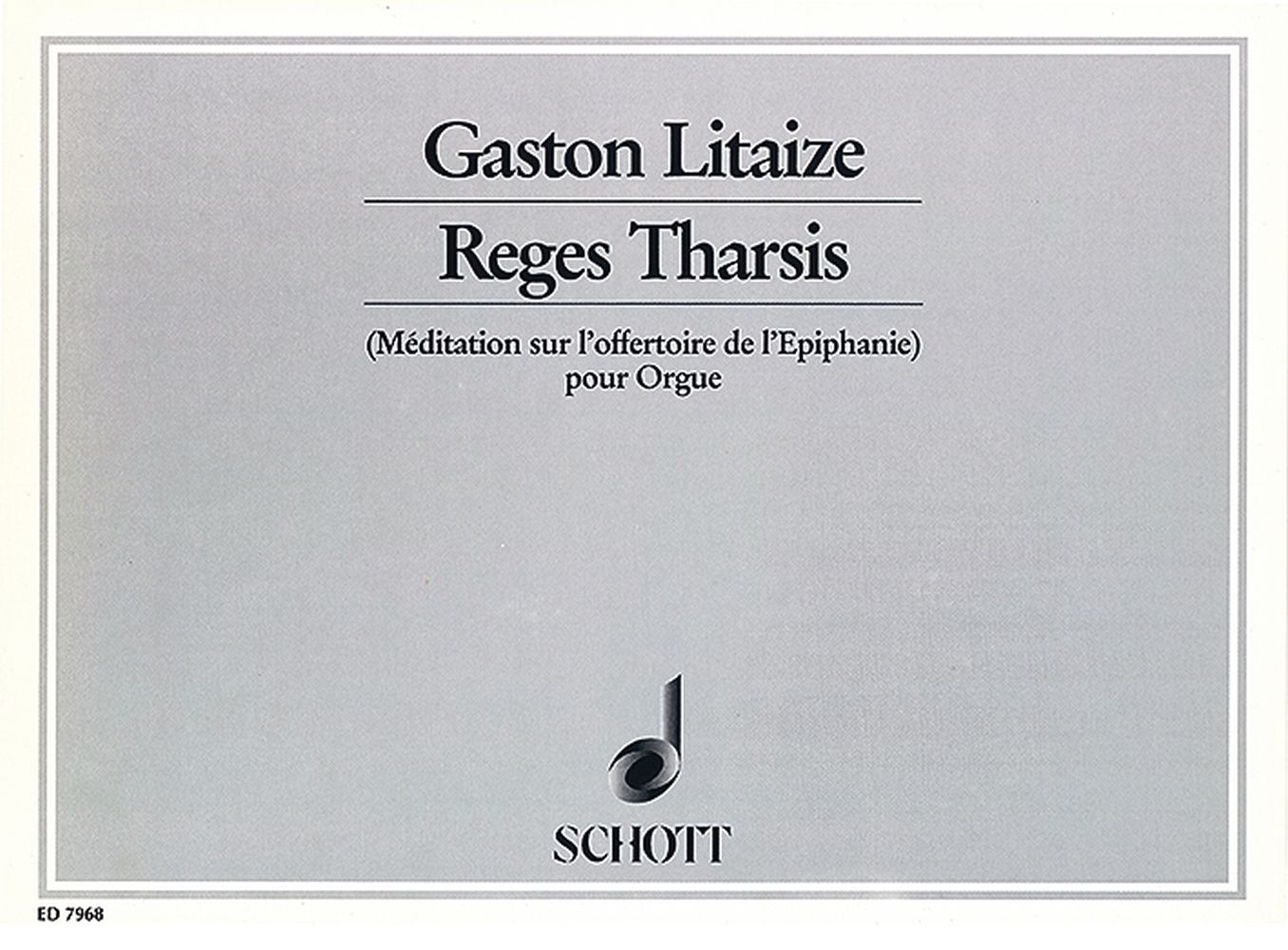 Cover: 9790001082334 | Reges Tharsis | Gaston Litaize | Buch | 1993 | Schott Music
