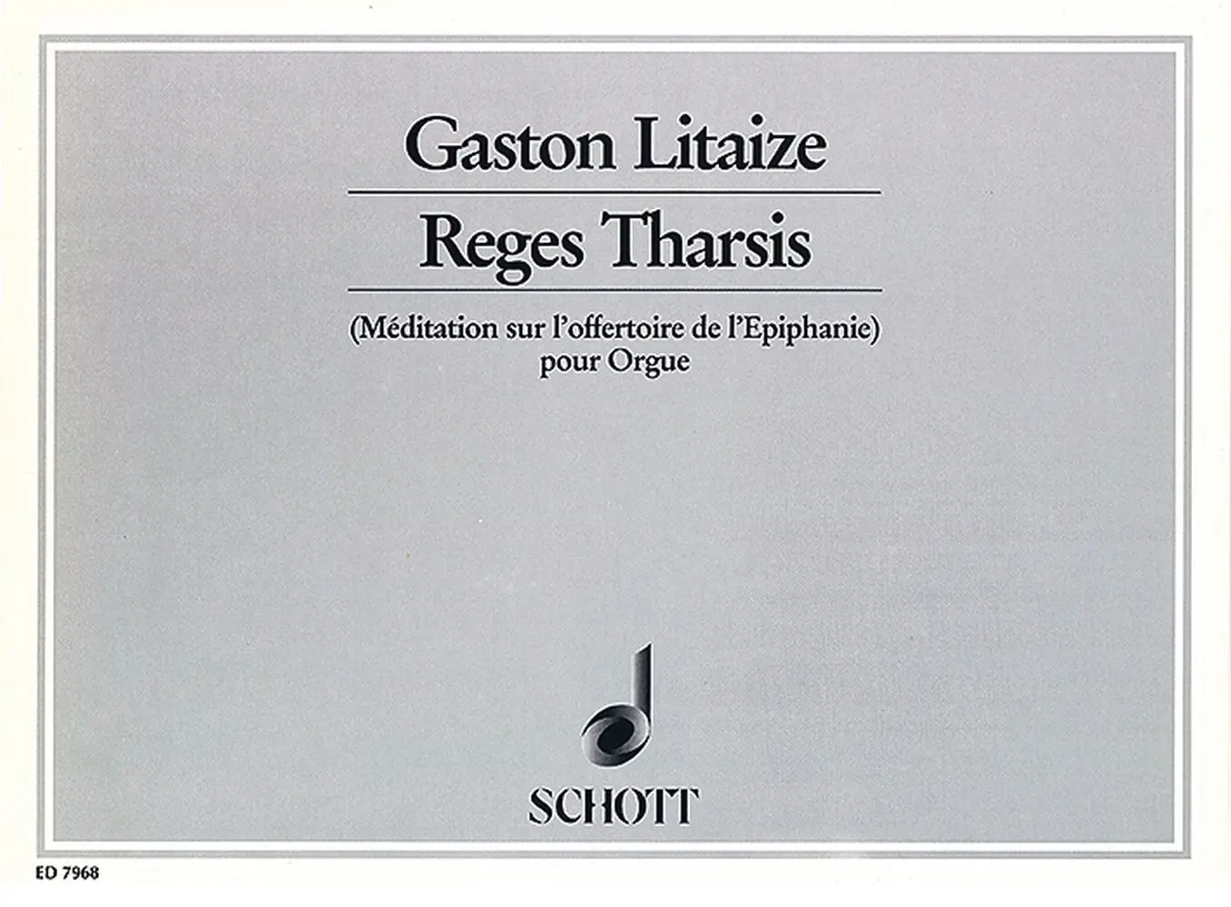 Cover: 9790001082334 | Reges Tharsis | Gaston Litaize | Buch | 1993 | Schott Music