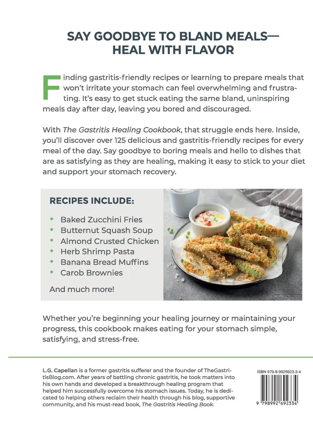 Rückseite: 9798992692334 | The Gastritis Healing Cookbook | L. G. Capellan | Buch | Englisch