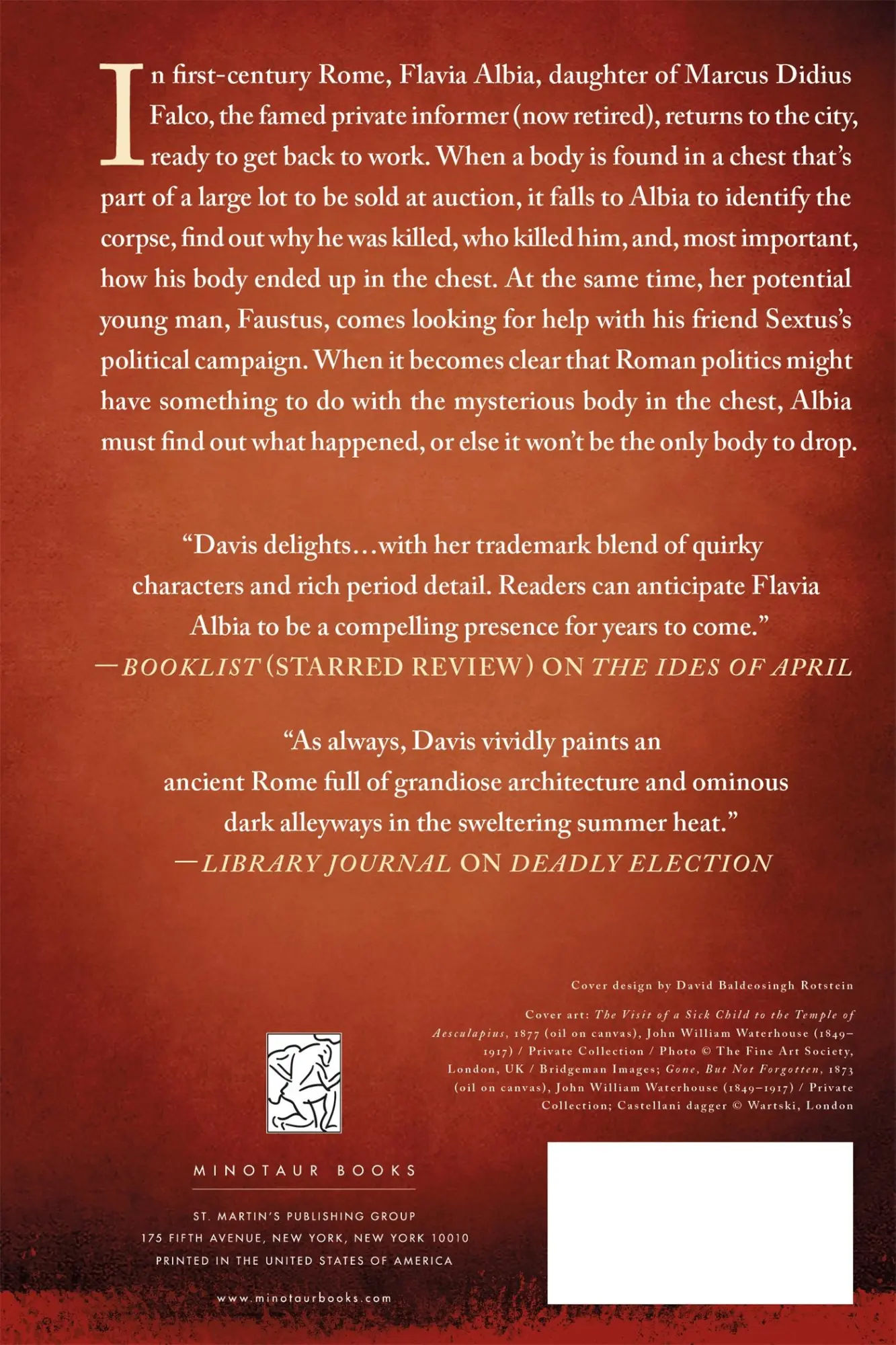 Rückseite: 9781250092434 | Deadly Election | Lindsey Davis | Taschenbuch | Englisch | 2016
