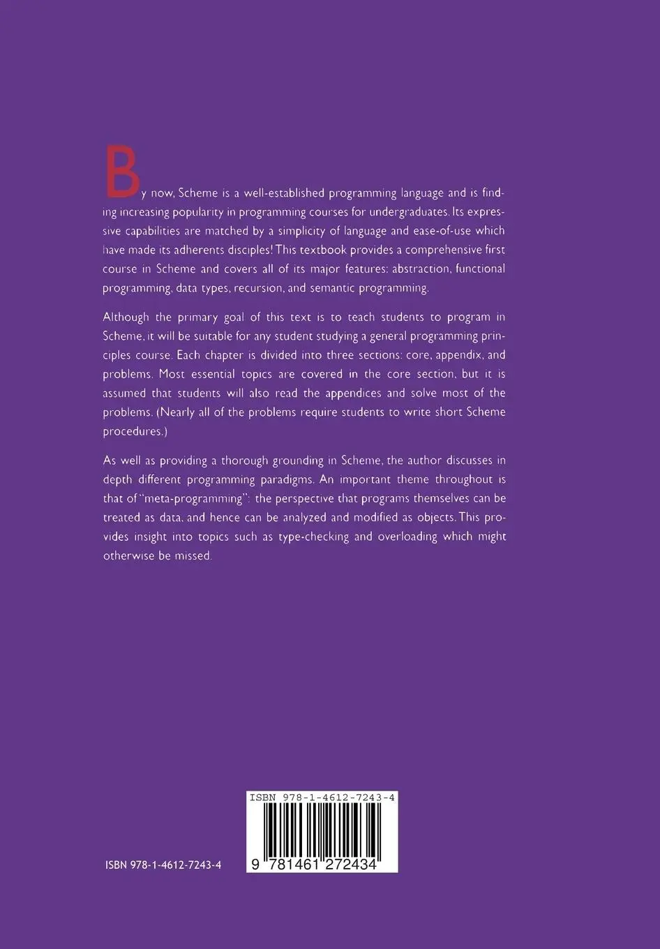 Rückseite: 9781461272434 | Programming and Meta-Programming in Scheme | Jon Pearce | Taschenbuch