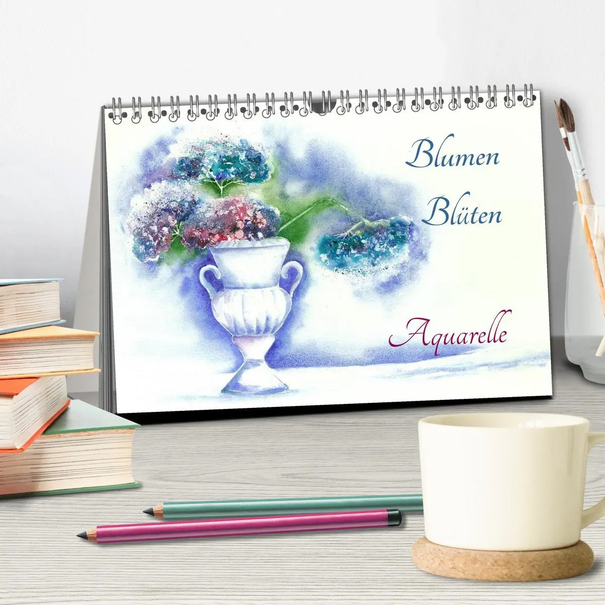 Bild: 9783457972434 | Blumen Blüten Aquarelle (Tischkalender 2026 DIN A5 quer), CALVENDO...